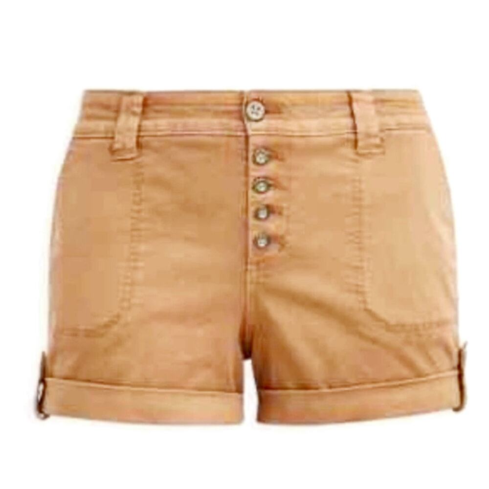 Torrid Womens Tannish Button Fly Cuffed Hem Military Shorts Size 24